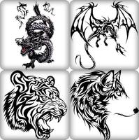 Dessins Tatouage Animaux Affiche