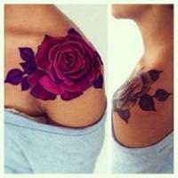 Poster Dessin Rose Tatouage