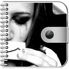 Sad and Lonely Emo Diary with Lock icon