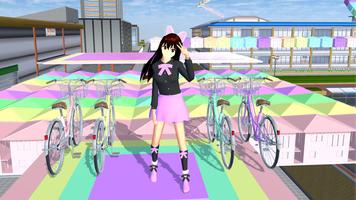 Poster Anime Girl Parkour Chase 3D