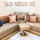 Linda sala de estar marroquí moderna y tradicional icono