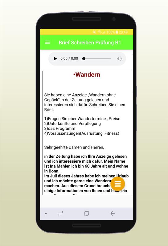 Brief Schreiben Zur Prüfung Deutsch B1 For Android Apk Download