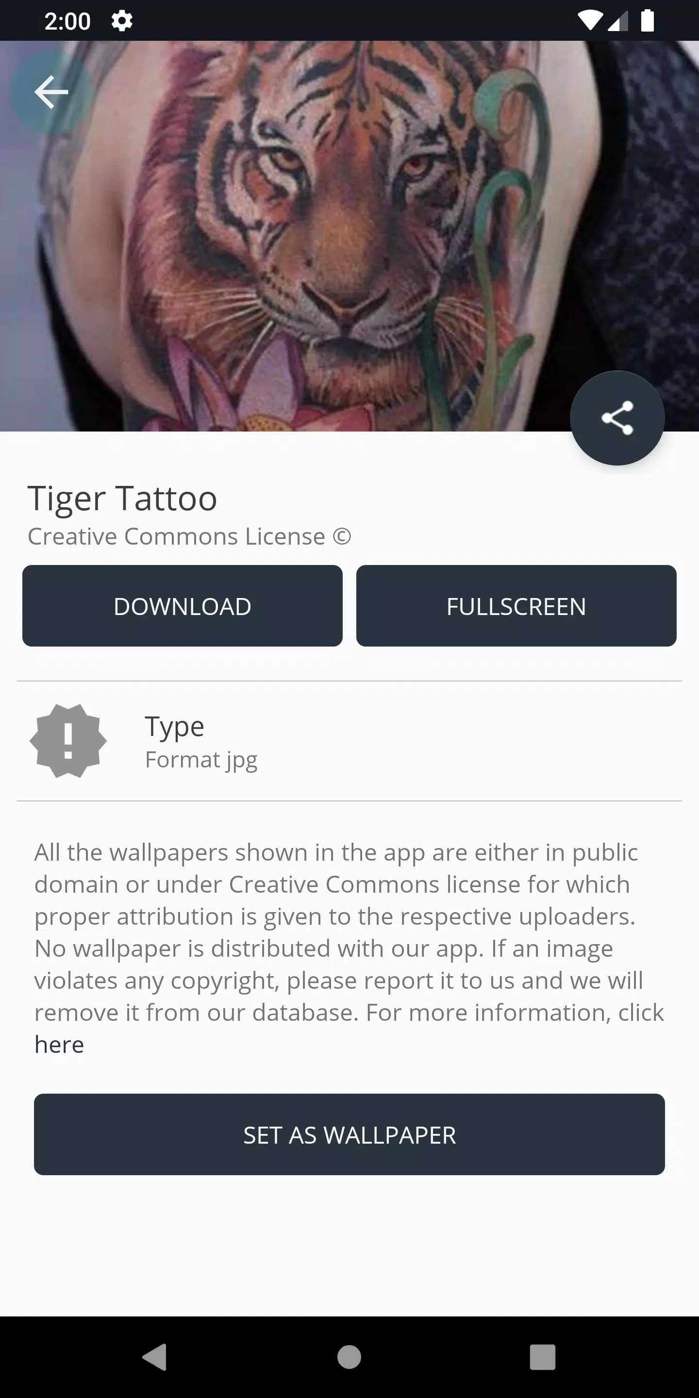 Tải xuống APK Tiger Tattoo cho Android