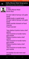 Sidhu Moose Wala Songs Lyrics Ekran Görüntüsü 1