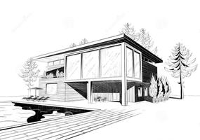 Sketch Of Home Architecture постер