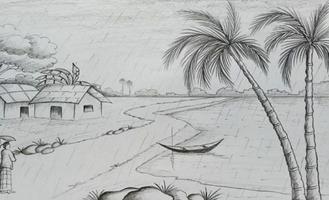 Sketch Of Scenery From a Pencil скриншот 1