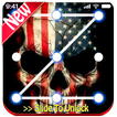 USA Skull Lock Screen Passcode Pattern, USA skull