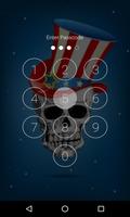USA Skull Lock Screen Passcode Pattern, USA skull Ekran Görüntüsü 1