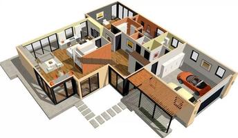 Conception de petite maison 3D Affiche