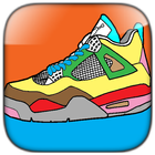 Sneakers kleurboek - schoenen kleuren-icoon