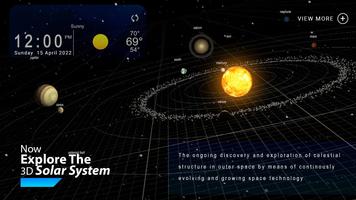 النظام الشمسي ثلاثي الأبعاد الملصق