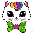Glitter cats coloring