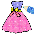 Glitter Dress Fashion Coloring 아이콘