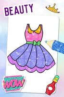 Glitter Dress Fashion Coloring ポスター