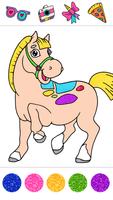 Horse coloring game glitter الملصق