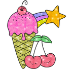 Glitter Ice Cream Coloring icon
