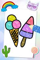Glitter Ice Cream Coloring Affiche