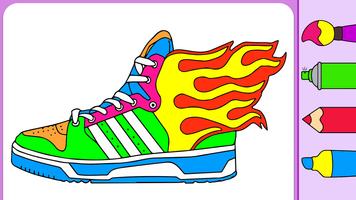 Glitter Sneakers Coloring Book скриншот 2