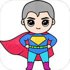 Glitter Superhero Coloring أيقونة