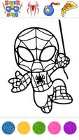Glitter Superhero Coloring الملصق
