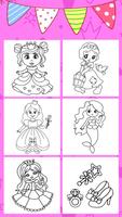 Glitter Princess Coloring Book ảnh chụp màn hình 3