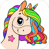 Glitter Unicorn Coloring Book icon