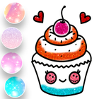 Glitter Cupcake Coloring Pages icône