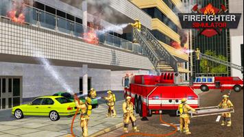 Real Firefighter Simulator: 3D Affiche