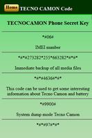 Mobiles Secret Codes of TECNOCAMON screenshot 2