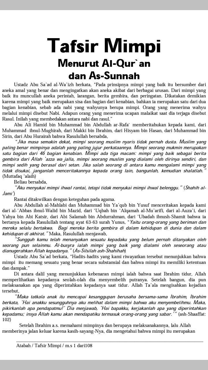 APK Tafsir Mimpi Di Dalam Islam untuk Muat Turun Android
