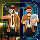 Zoek het verschil: detective-icoon