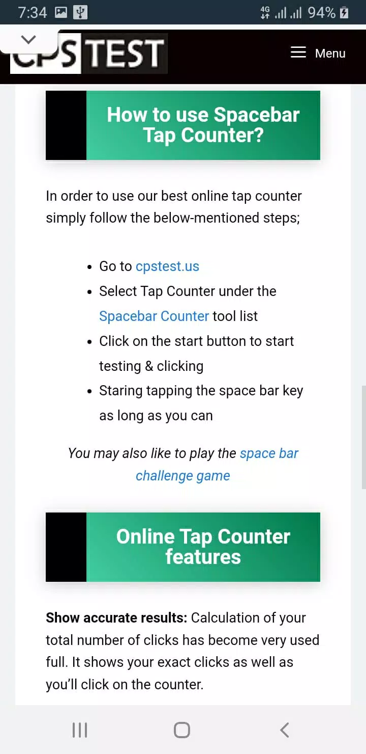 Spacebar Counter OR Clicker Online & Spacebar CPS Test