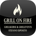 Grill on fire icon