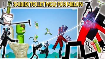 Skibidi toilettes mod Melon Affiche