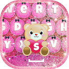 Teclado rosa com emoticons ícone