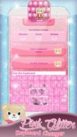Teclado rosa com emoticons imagem de tela 2