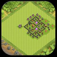 Town Hall 5 Trophy Base Maps Affiche