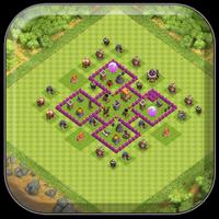 Town Hall 6 Farming Base COC Affiche