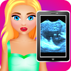 jeu échographie de grossesse fille icône