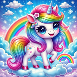 Unicorn 3D Coloring Book by