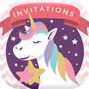 Carte invitation anniversaire licorne APK