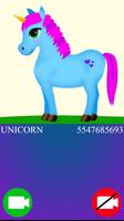 unicorn fake video call game Affiche
