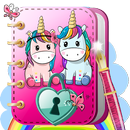 Rainbow Unicorn Diary Pribadi dengan Mengunci APK