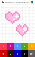 Valentines love color by number Cartaz