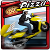 Pizza Delivery Boy Bike Zeichen