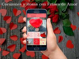 Corazones y Rosas con Frases de Amor Affiche