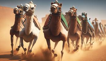 course de chameau Affiche