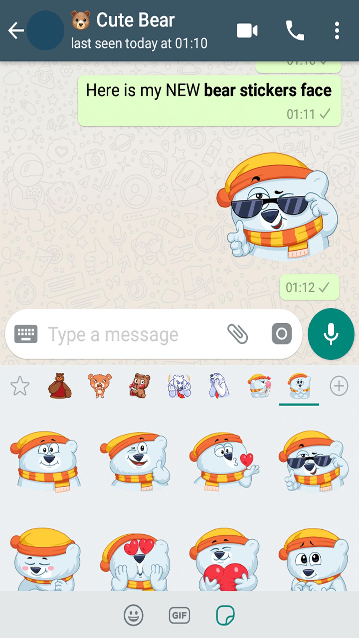 Android 用の Wastickerapps用のかわいいクマのステッカー Apk をダウンロード