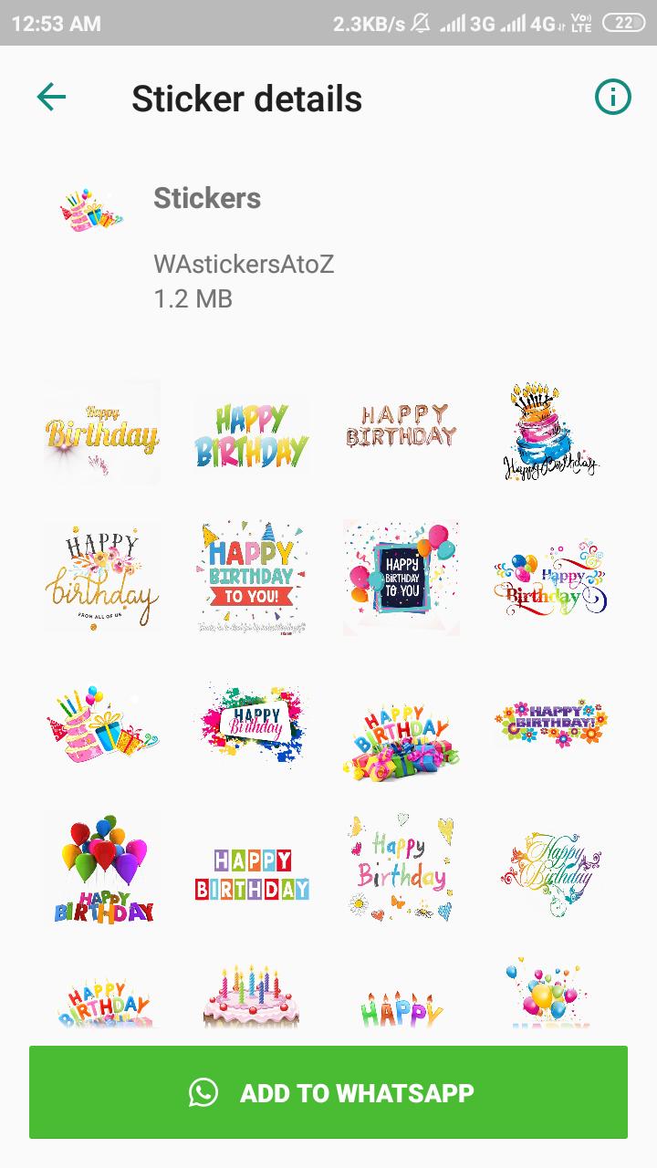 Happy Birthday Whatsapp Stickers Wastickers For Android Apk