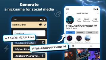 برنامه‌نما Nickname Maker: Gamer names عکس از صفحه